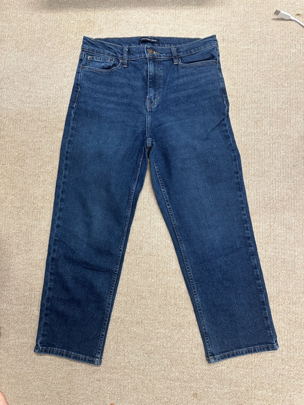 Calvin Klein Dark Blue Straight Leg Jeans Size 12